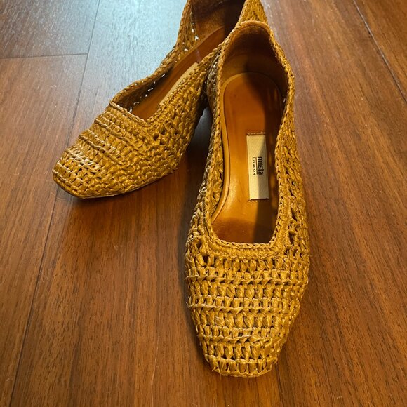 Miista Noa Legno Woven Raffia Mid Heels Pumps 35 5 Ballet - Picture 3 of 6